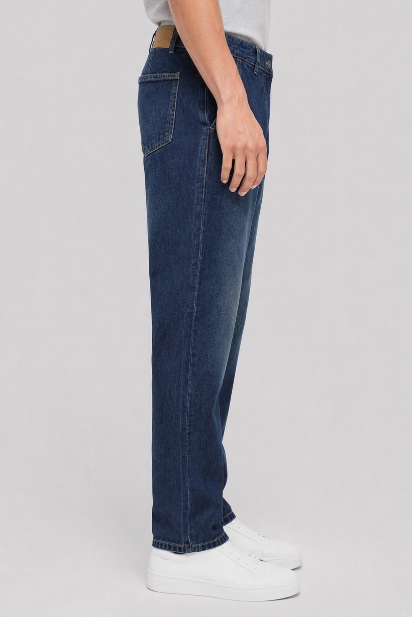 Men Relaxed Fit Washed Non Stretchable Jeans, Blue