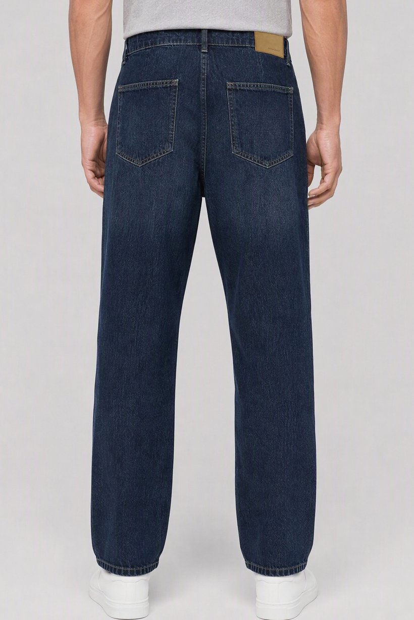 Men Relaxed Fit Washed Non Stretchable Jeans, Blue
