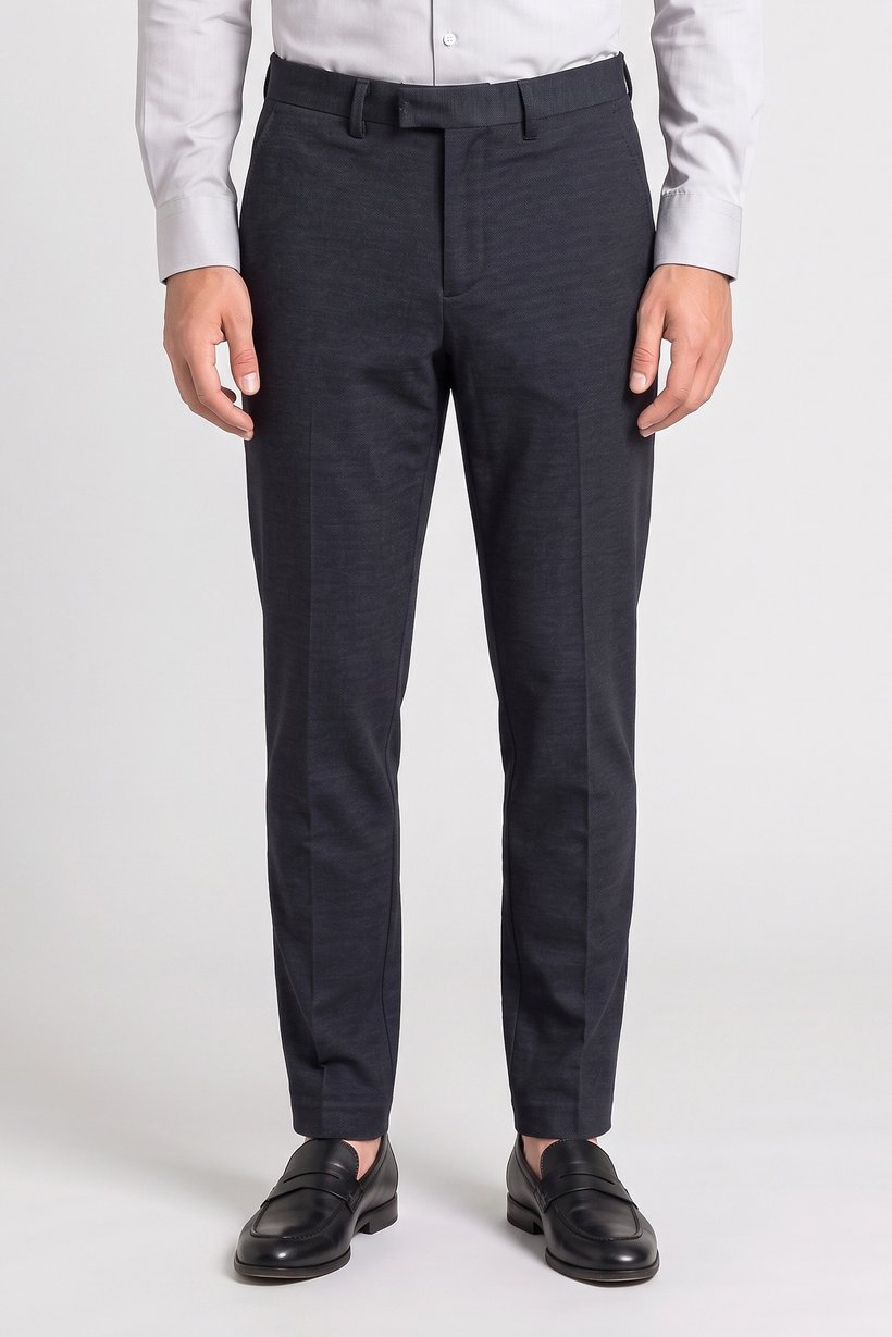 Men Slim Fit Textured Chino Pants, Dark Navy