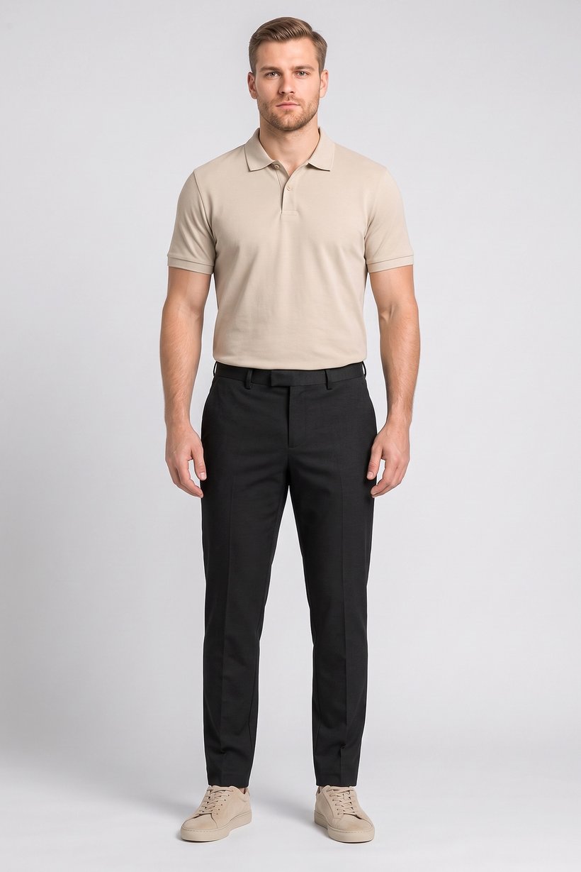 Men Slim Fit Textured Chino Pants, Dark Grey