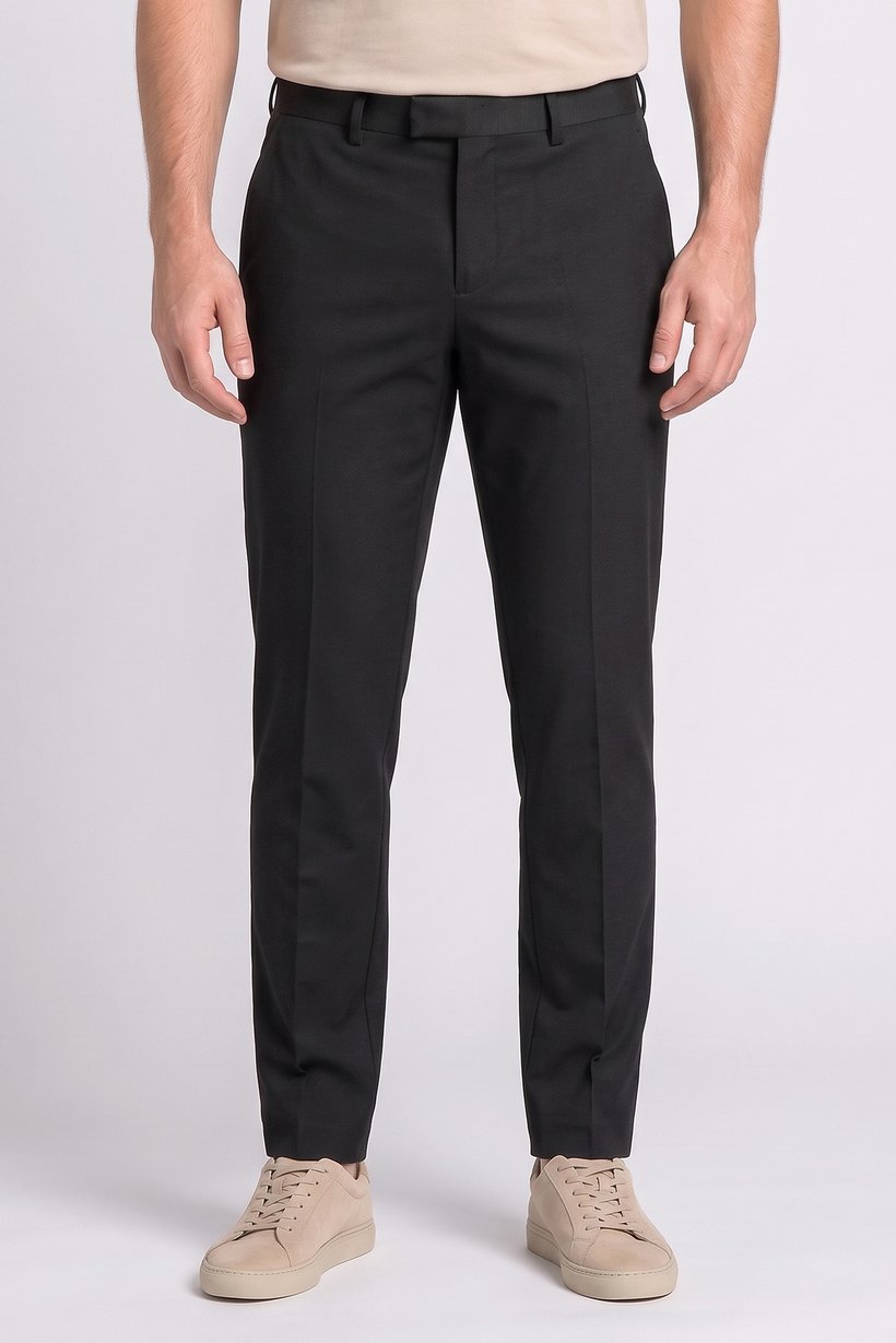 Men Slim Fit Textured Chino Pants, Dark Grey