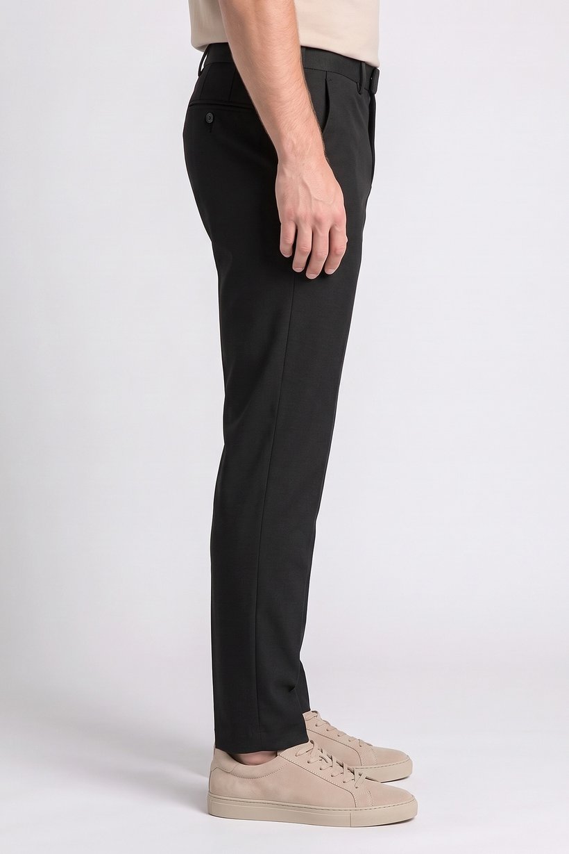 Men Slim Fit Textured Chino Pants, Dark Grey