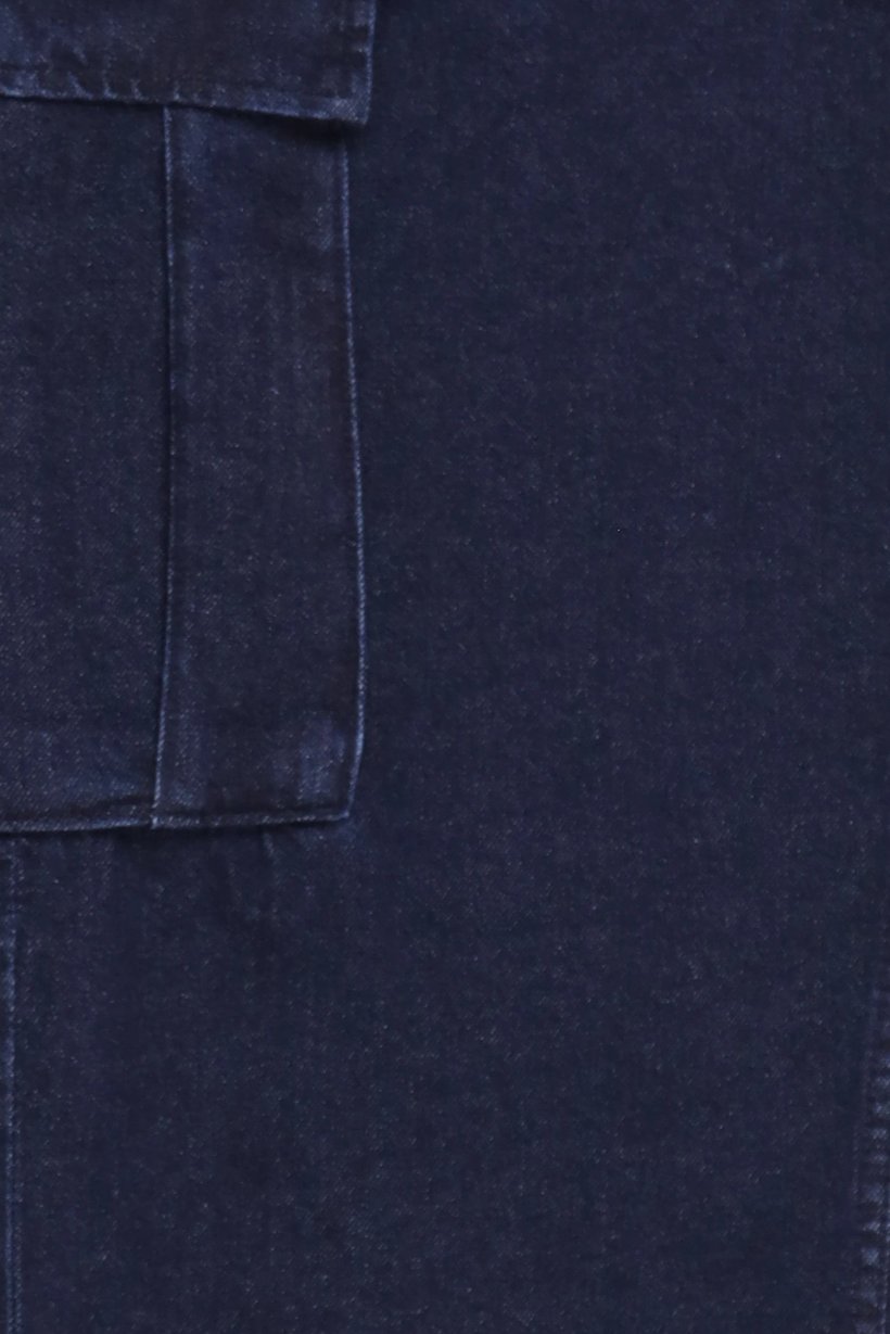 Men Baggy Fit Non Stretchable Cargo Jeans, Dark Navy