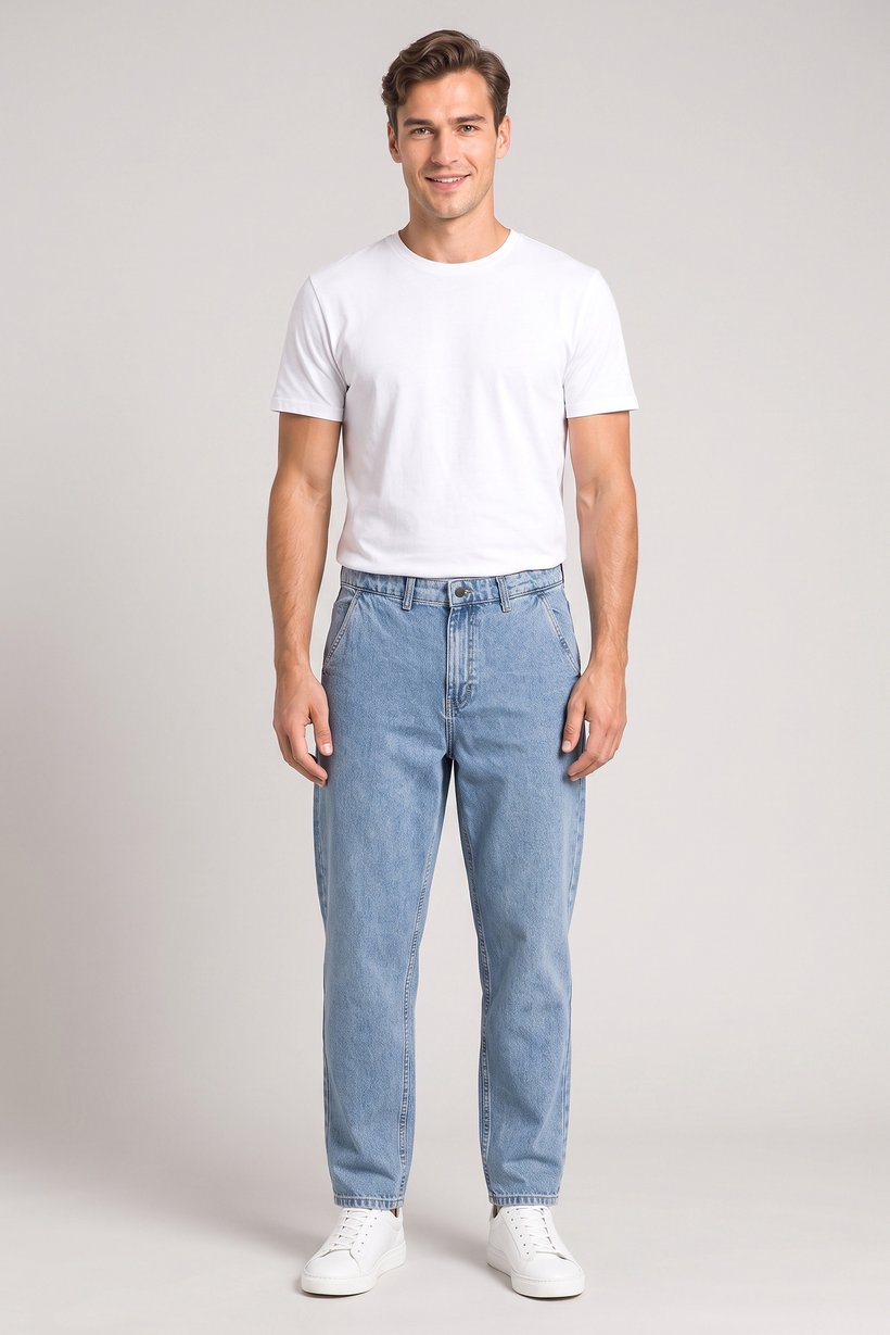 Men Relaxed Fit Washed Non Stretchable Jeans, Blue
