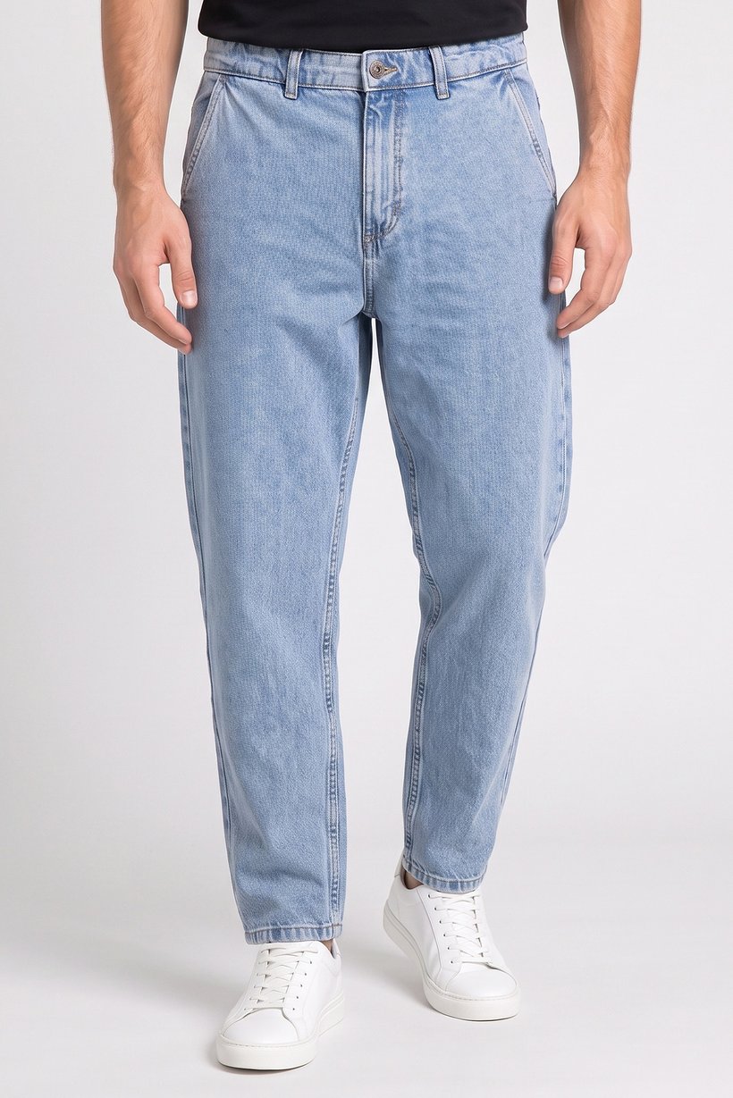 Men Relaxed Fit Washed Non Stretchable Denim Jeans, Blue