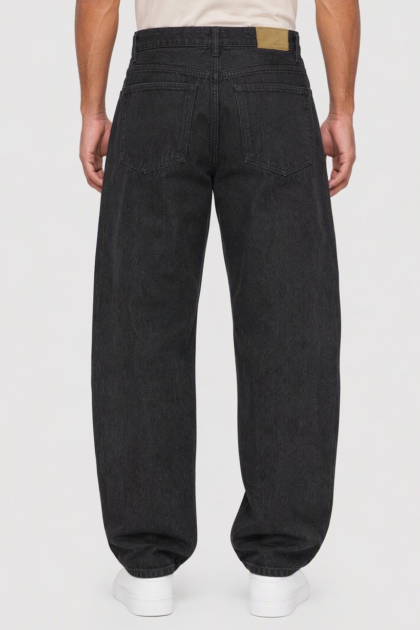 Men Balloon Fit Solid Non Stretchable Jeans, Black