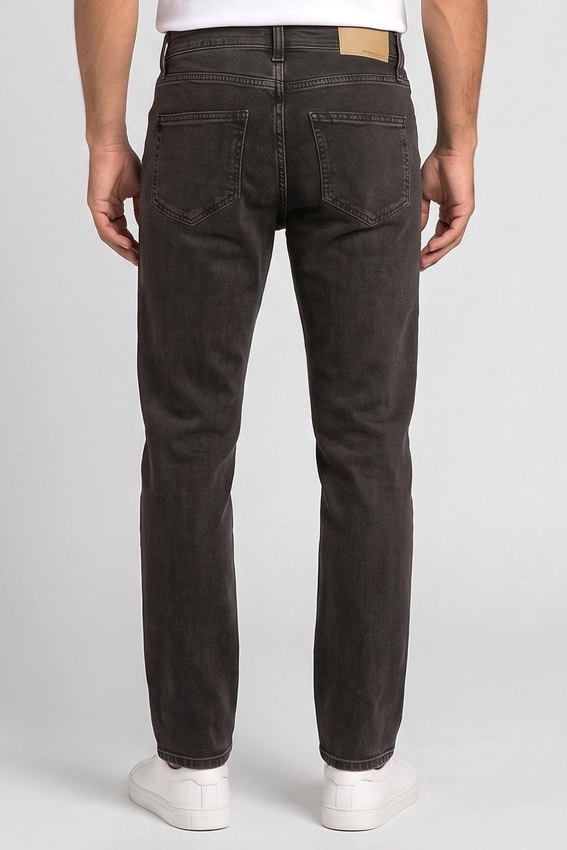 Men Straight Leg Washed Stretchable Jeans, Washed Grey