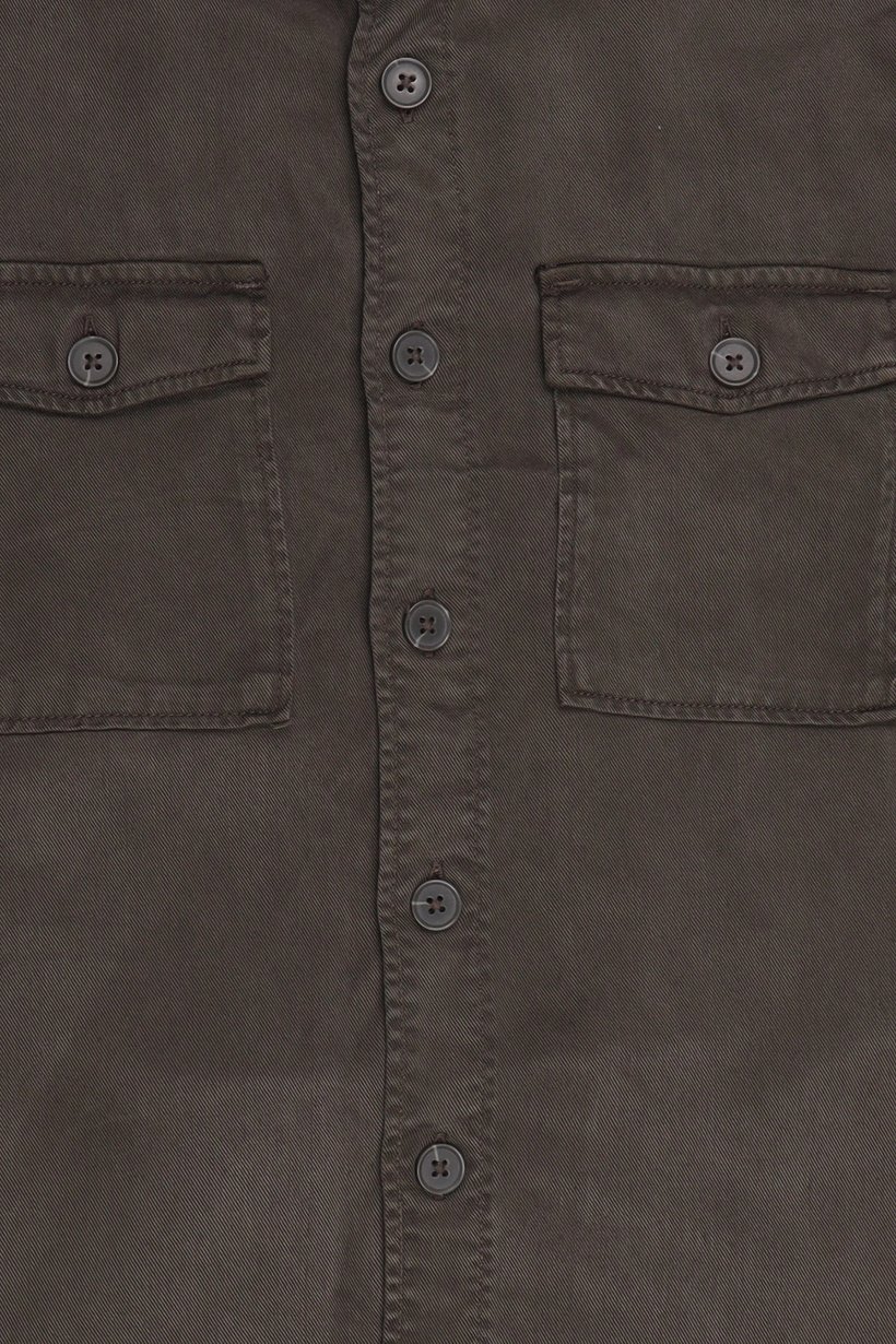 Men Regular Fit Long Sleeve Solid Casual Shirt, Dark Olive