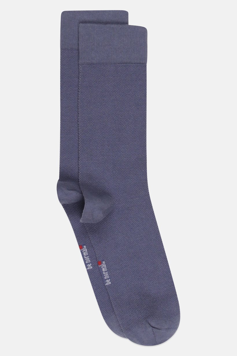 Men 1 Pair Brand Logo Ankle Socks, Slate Blue