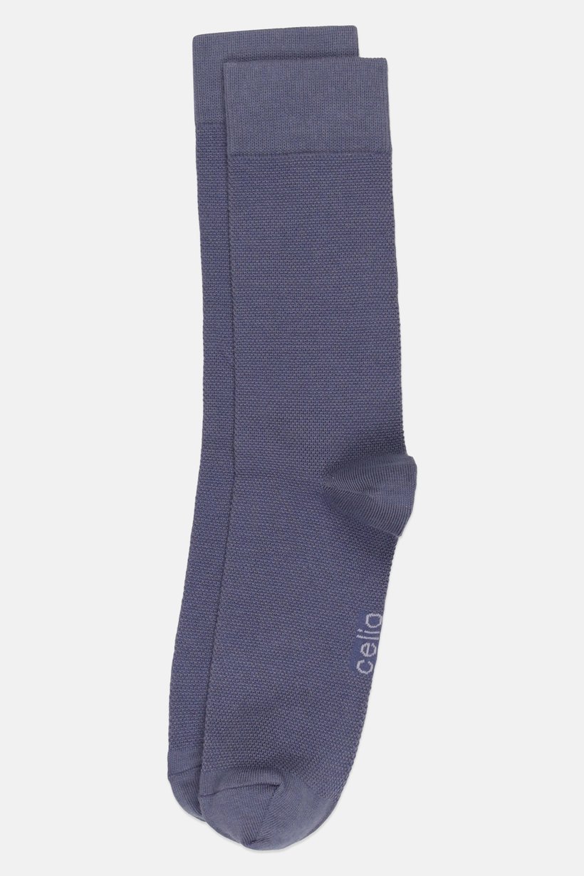 Men 1 Pair Brand Logo Ankle Socks, Slate Blue