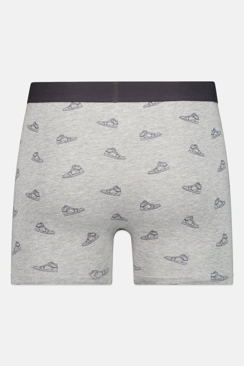 Men Allover Print Pull On Boxer, Grey