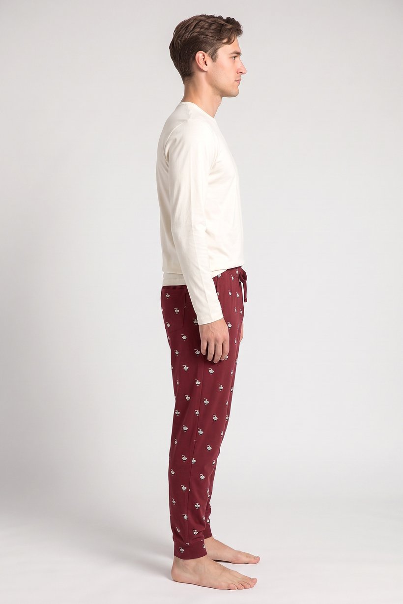 Men 2 Pieces Graphic Print Short Sleeve T-Shirt And Pants Pajama Set, Multicolor