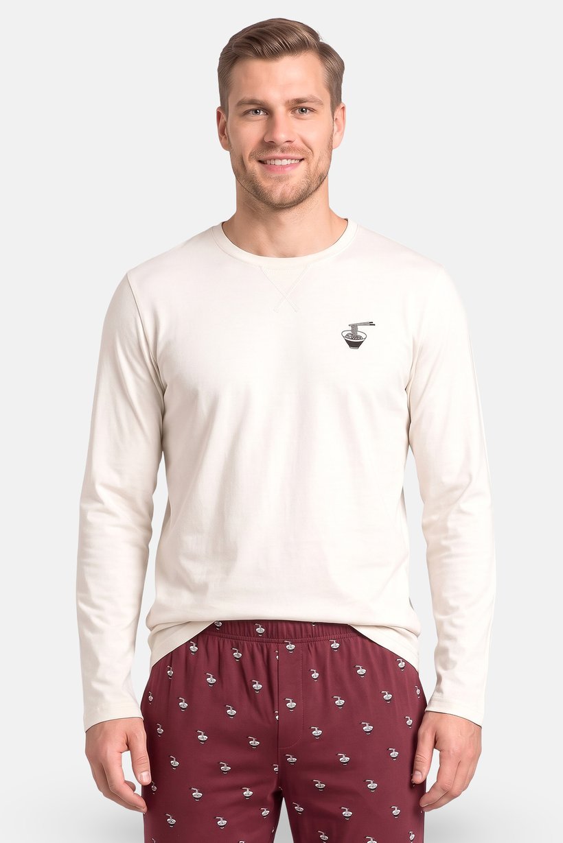 Men 2 Pieces Graphic Print T- Shirt And Pants Pajama Set, Multicolor