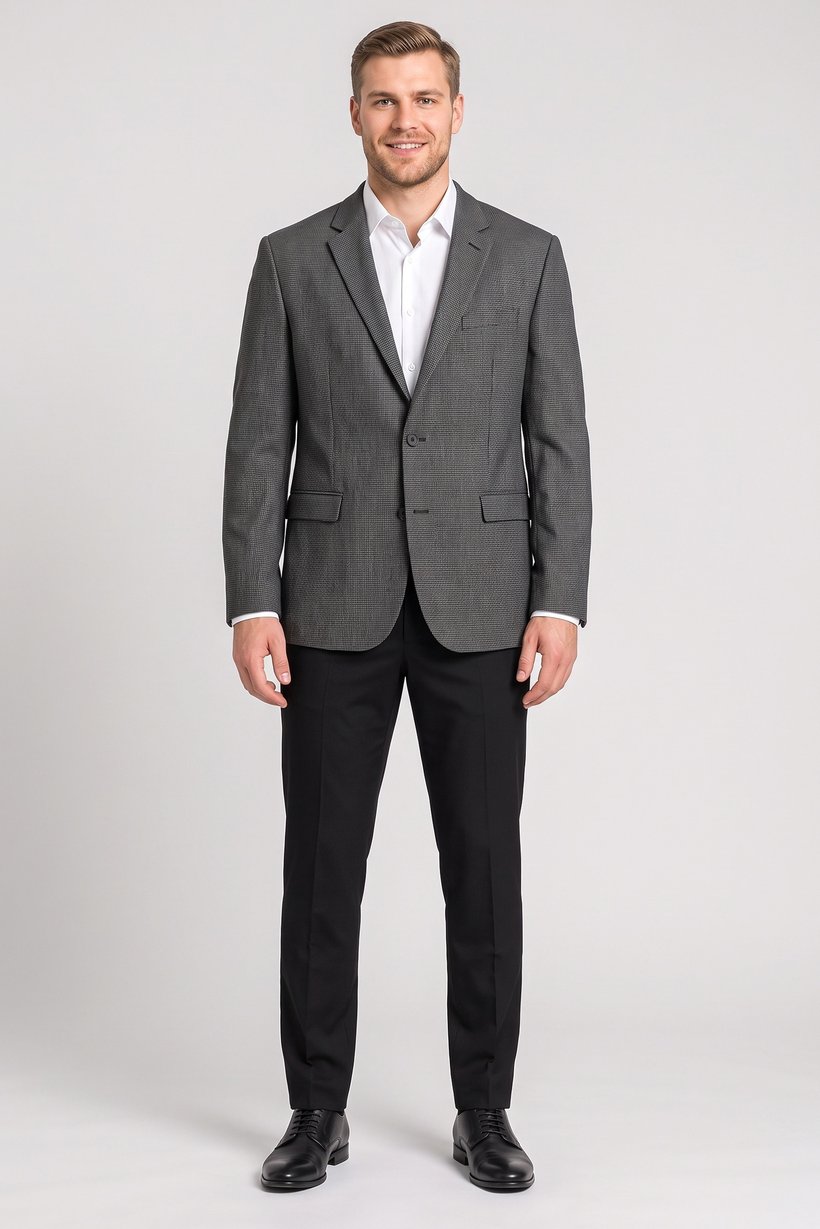 Men Slim Fit Micro Check Casual Blazer, Multicolor