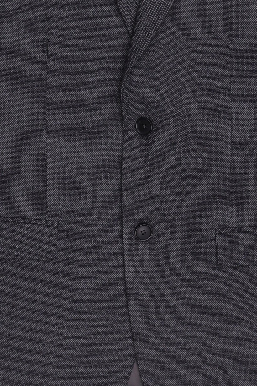 Men Slim Fit Long Sleeve Plain Casual Blazer Jacket, Dark Grey