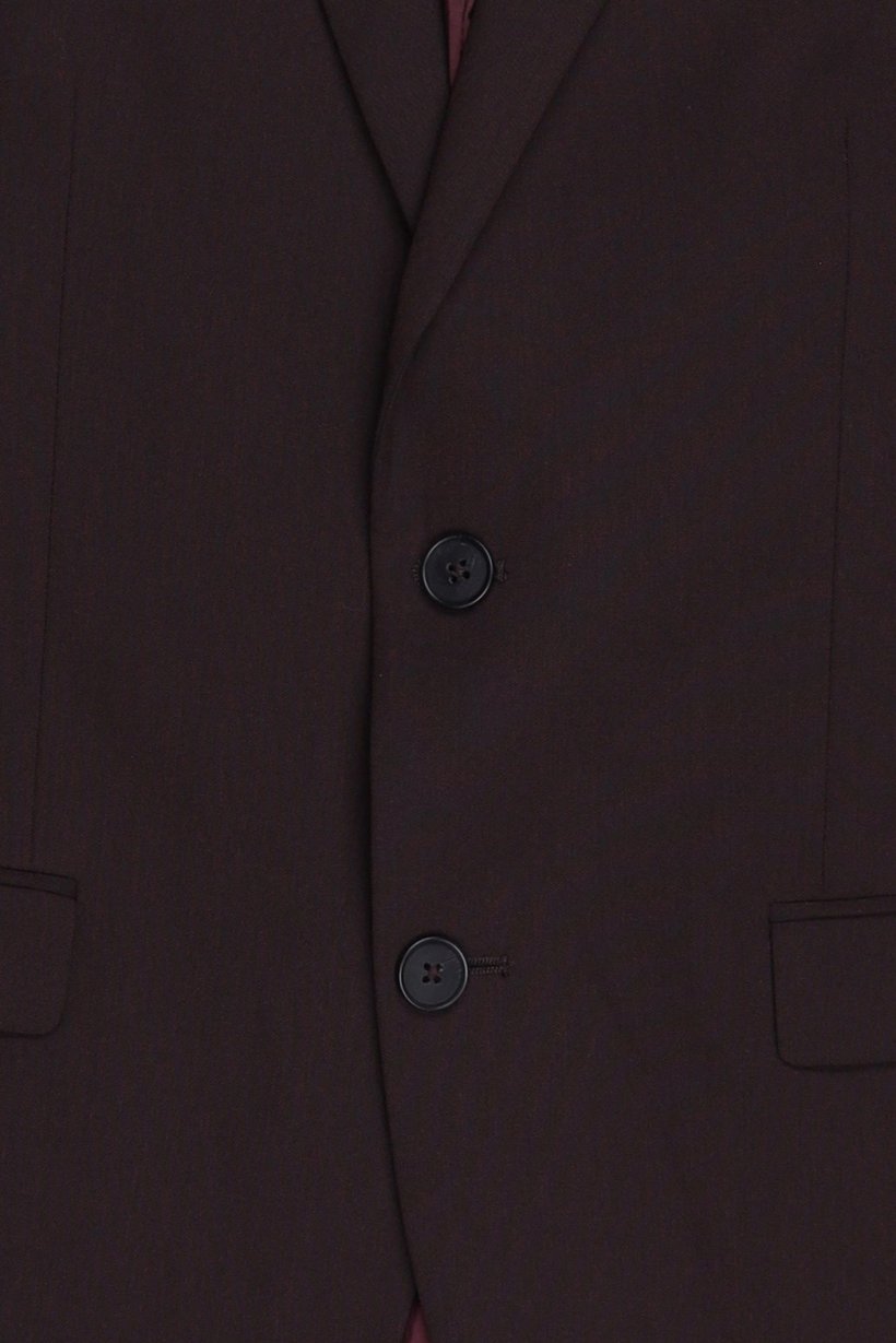 Men Slim Fit Plain Casual Blazer, Chocolate