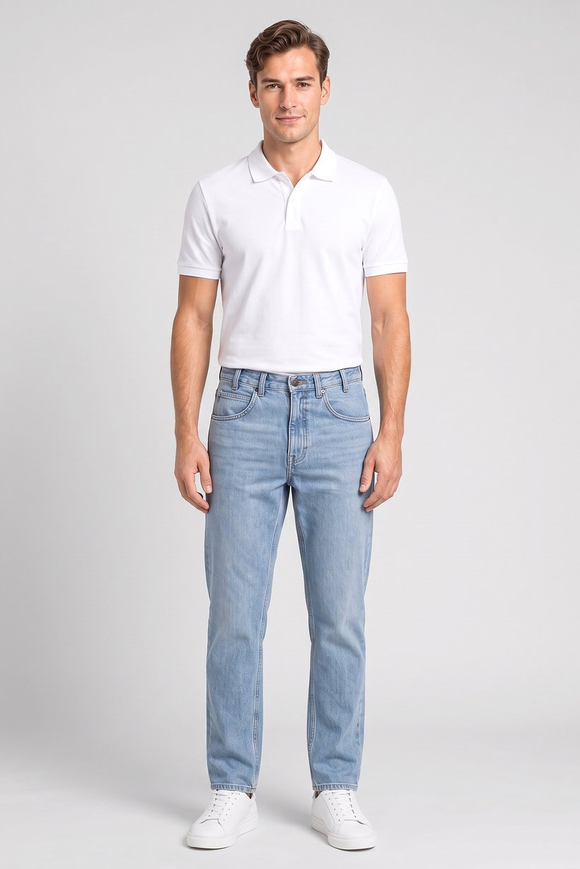 Men Regular Fit Washed Non Stretchable Jeans, Light Blue