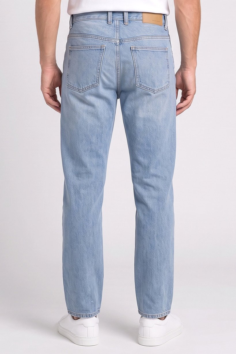 Men Regular Fit Washed Non Stretchable Jeans, Light Blue