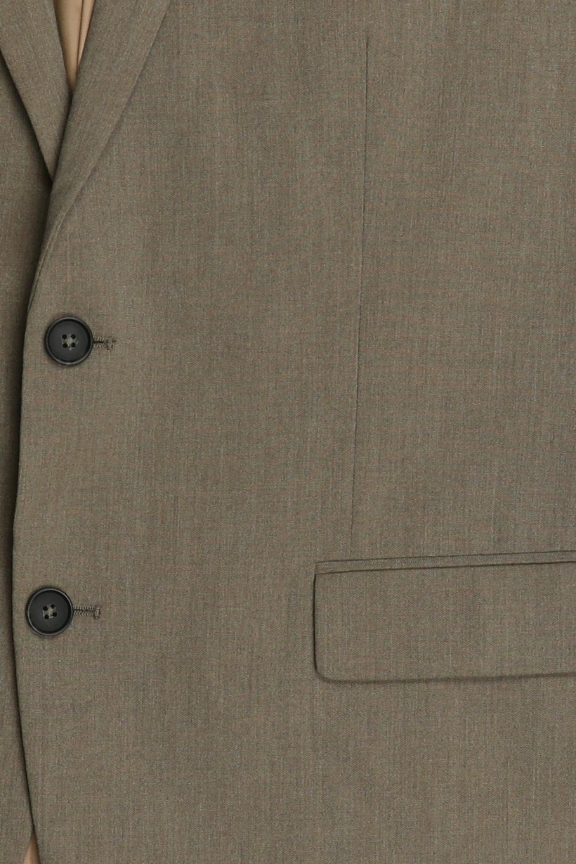 Men Slim Fit Plain Formal Blazer, Light Brown