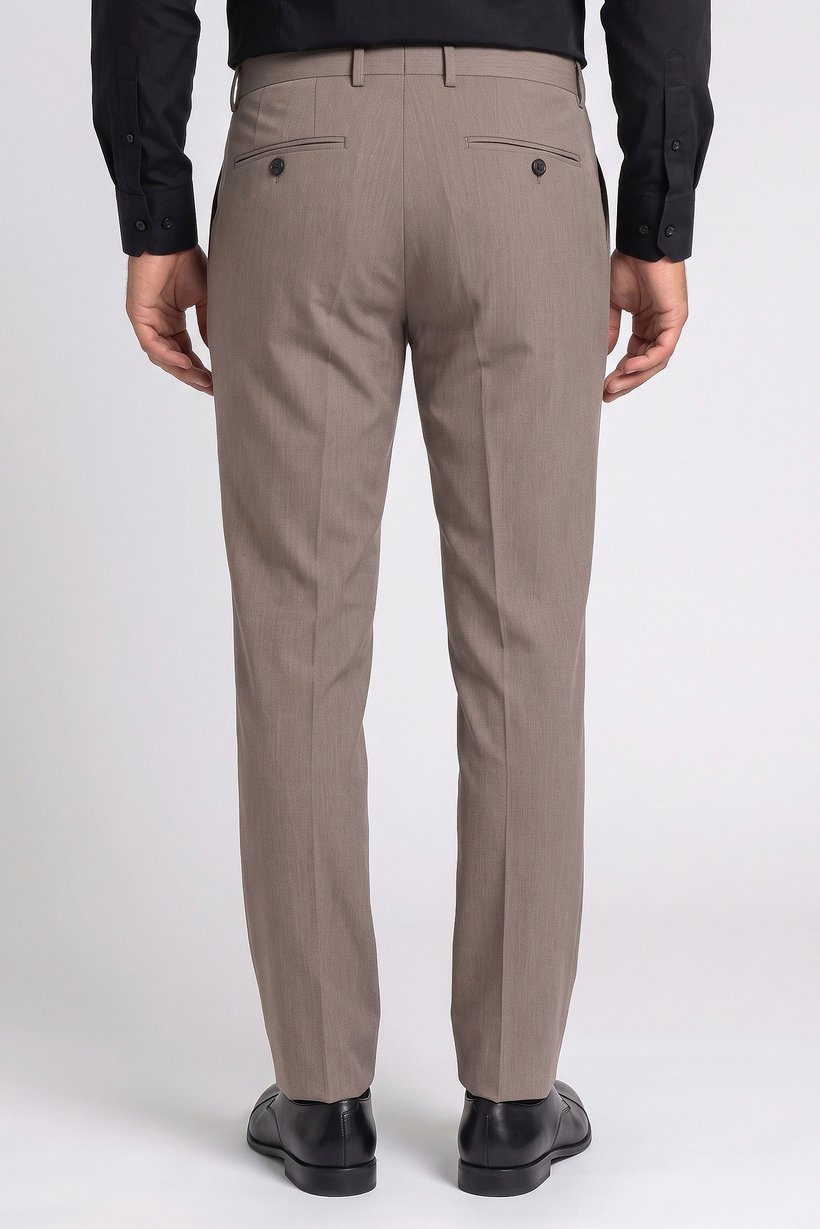 Men Slim Fit Solid Chino Pants, Taupe