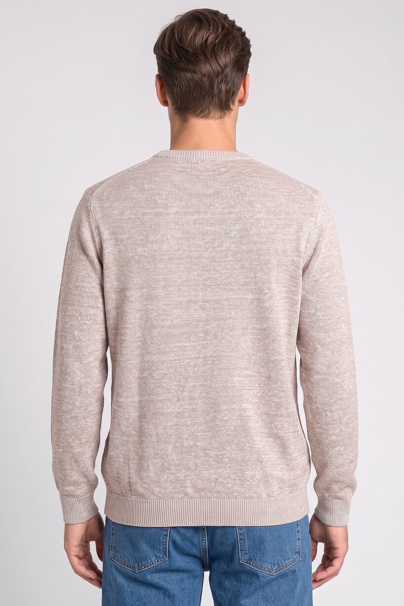 Men Crew Neck Long Sleeve Textured Sweater, Multicolor
