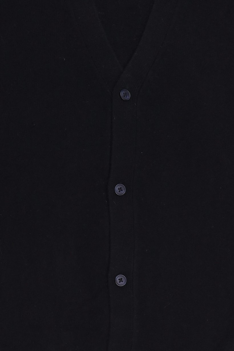 Men V-Neck Knitted Cardigan, Black