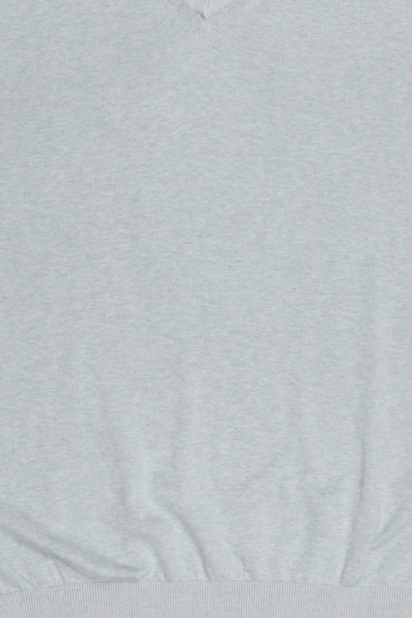Men V Neck Knitted Sweater, Mint Green
