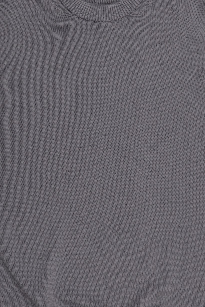 Men Crew Neck Knitted Sweater, Grey