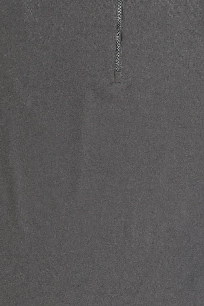 Men Regular Fit Plain Long Sleeve Polo Shirt, Grey