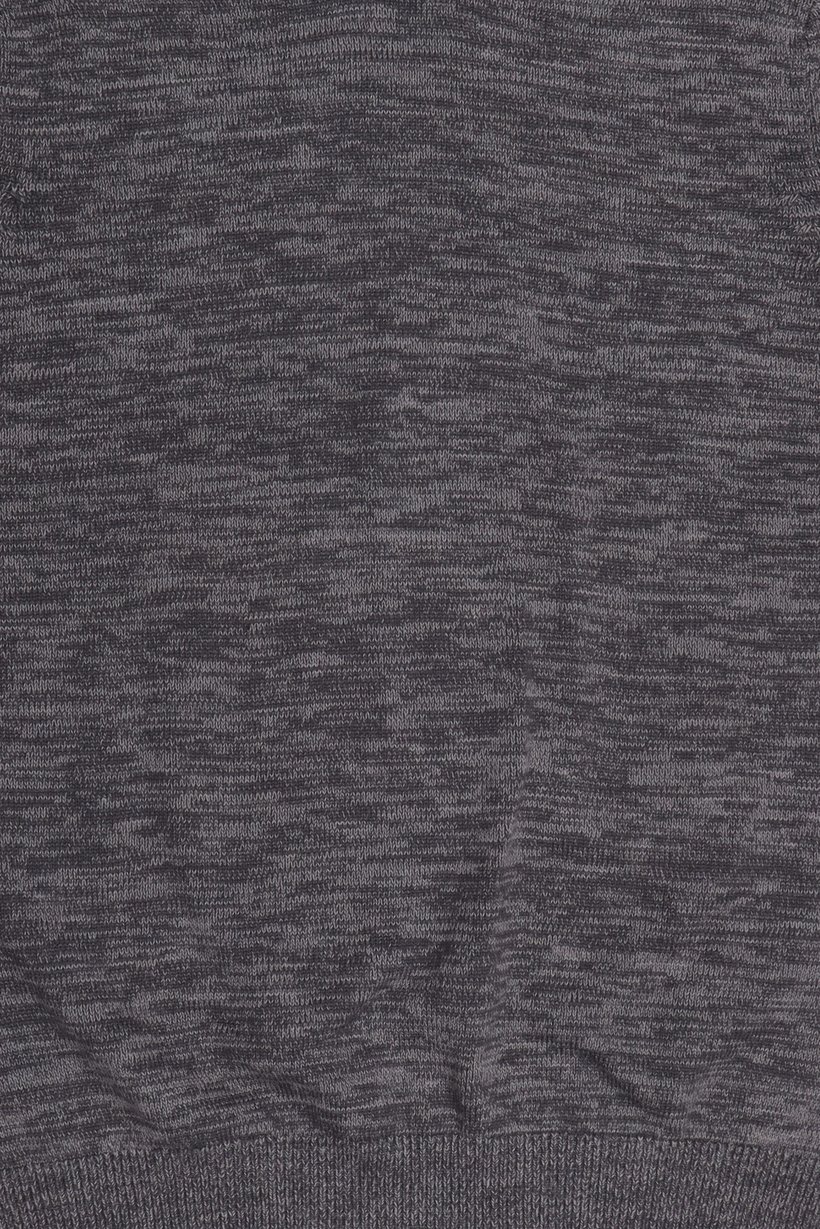 Men Crew Neck Knitted Sweater, Dark Grey