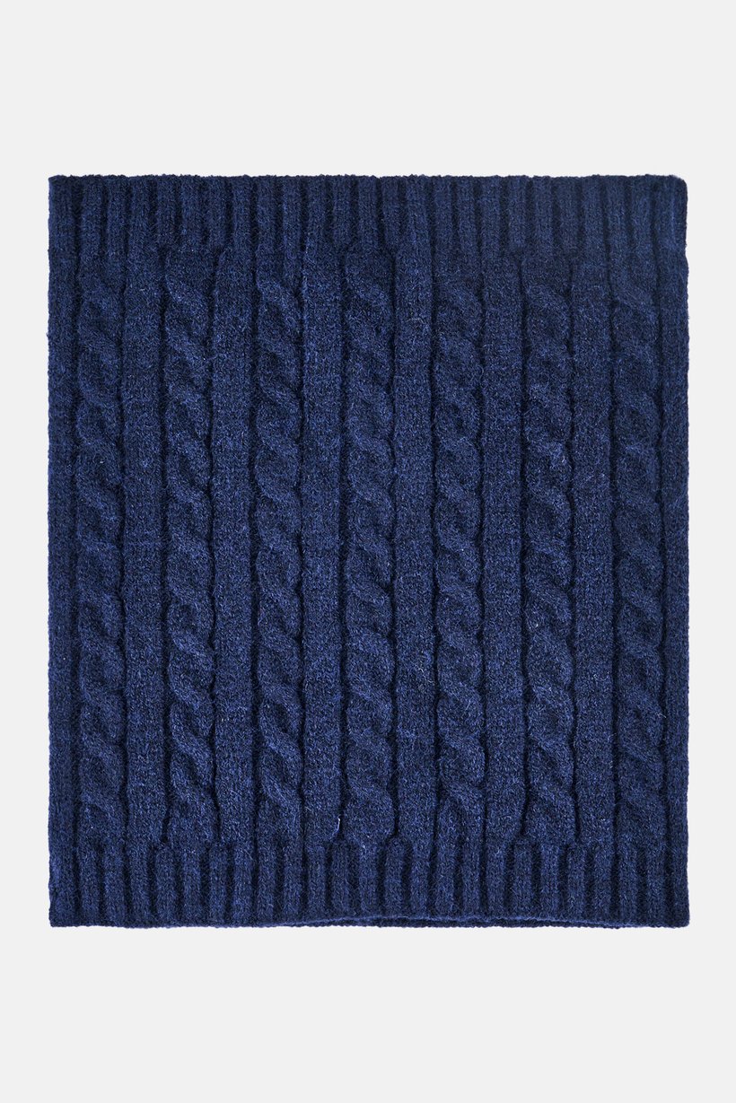 Men Knitted Neck Scarve, Navy