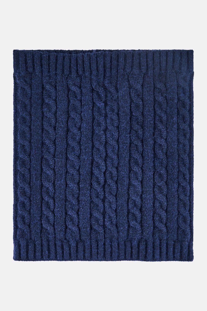 Men Knitted Neck Scarve, Navy