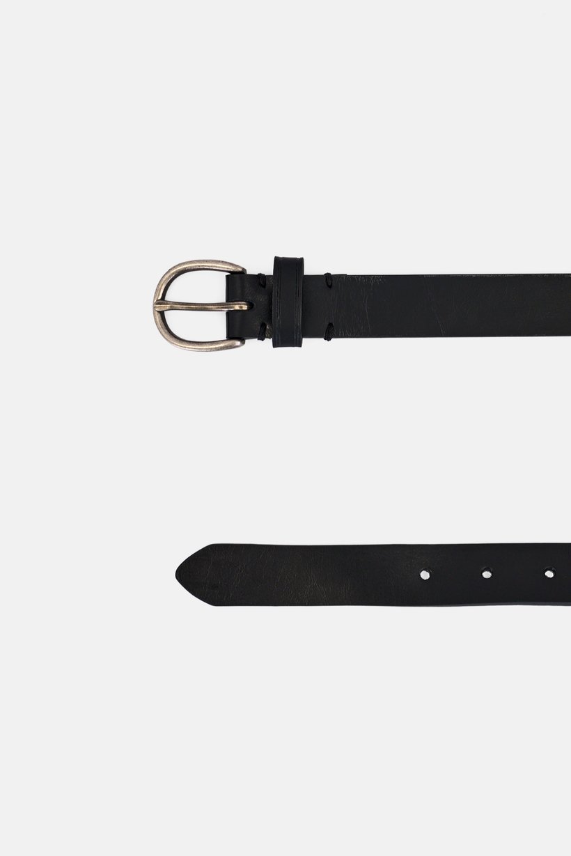 Men Leather Belt, Black