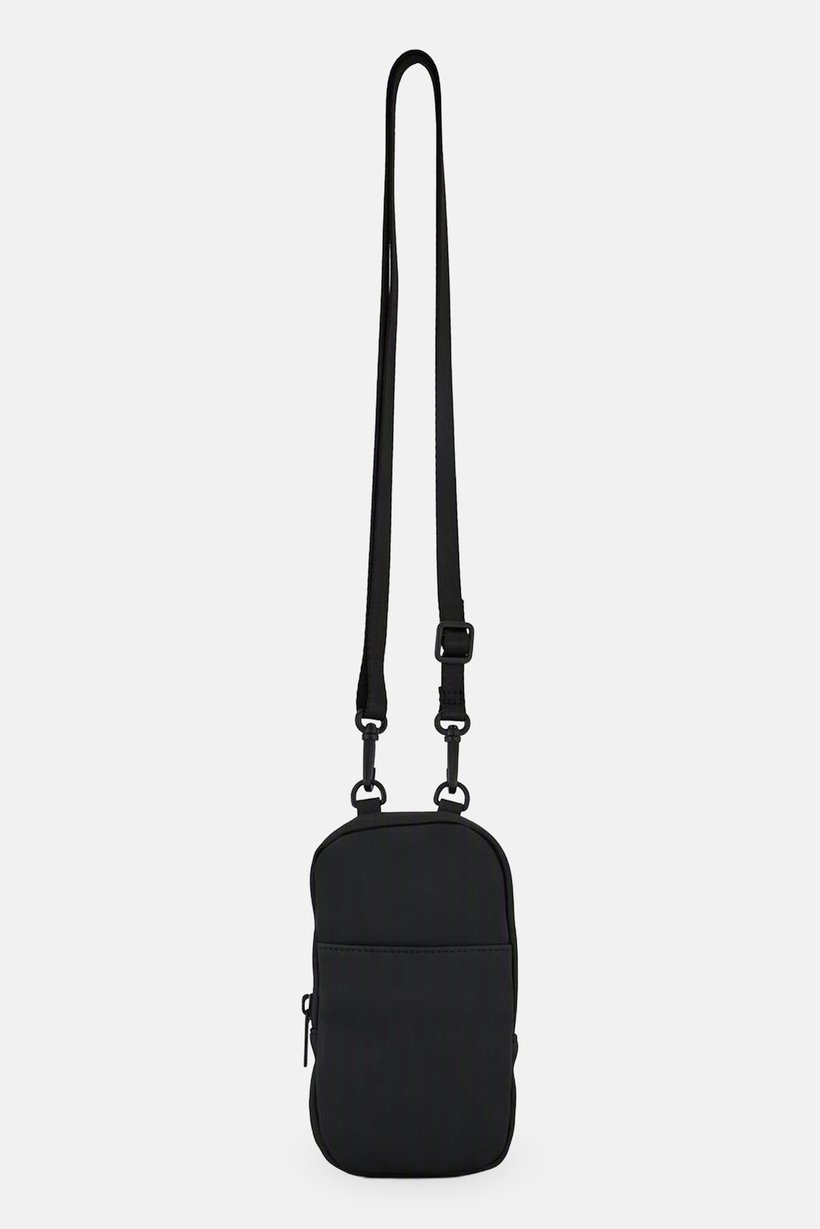 Women Solid Phone Mobile Cross Body Bag, Black