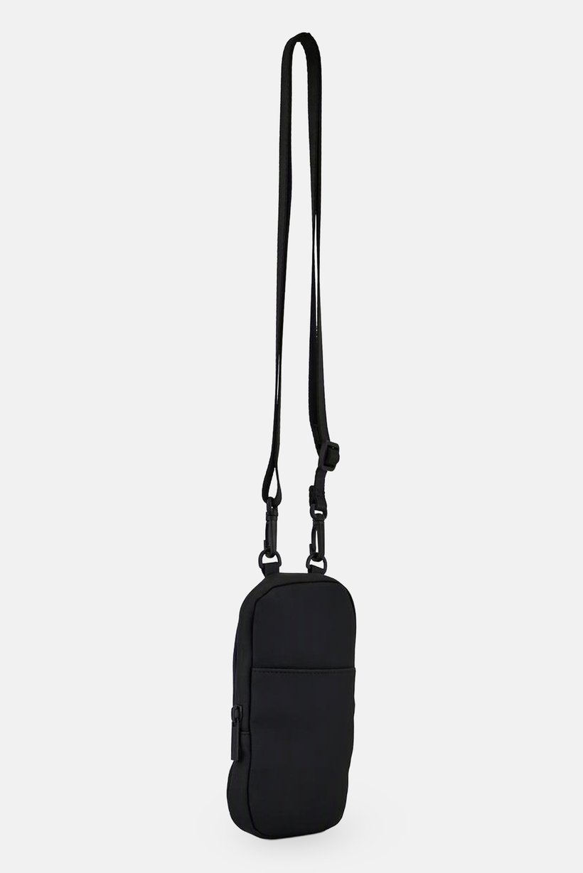 Women Solid Phone Mobile Cross Body Bag, Black