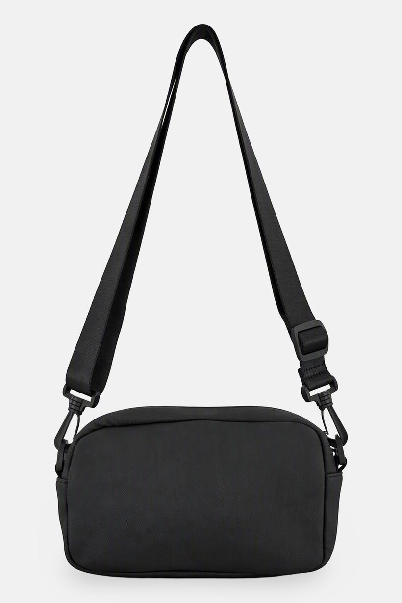 Men Plain Cross Body Bag, Black