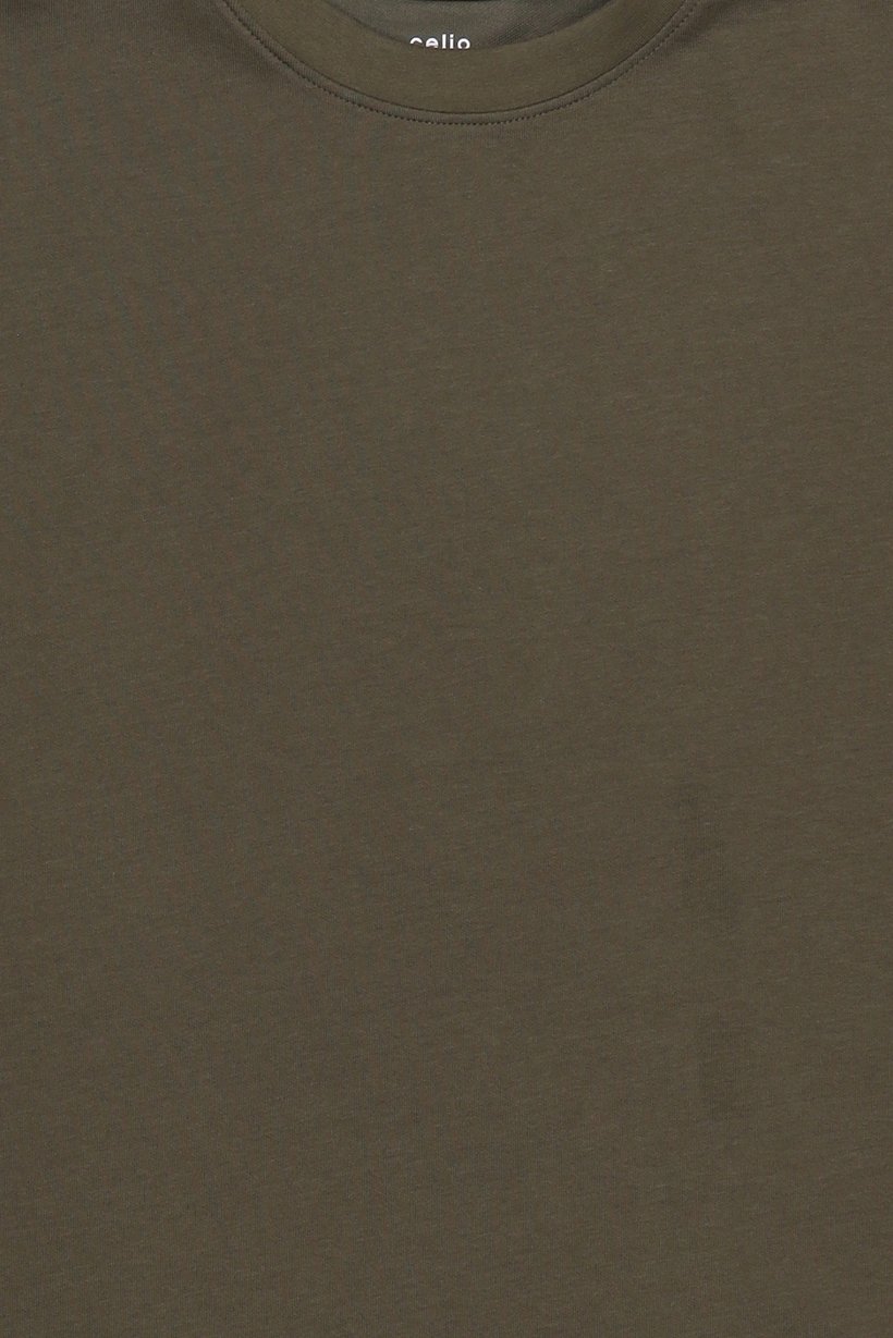 Men Crew Neck Short Sleeves Solid T-Shirt, Olive Green