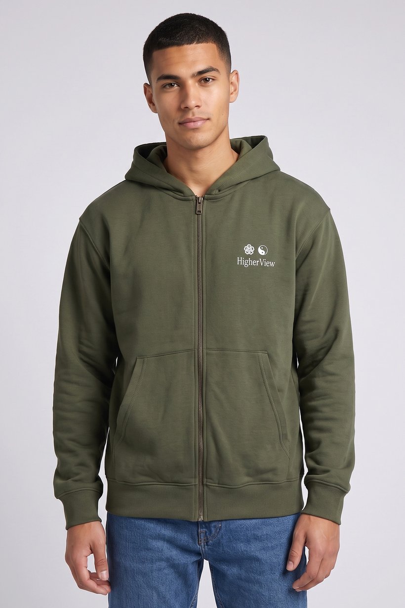 Men Graphic Print Long Sleeve Hoodie, Green