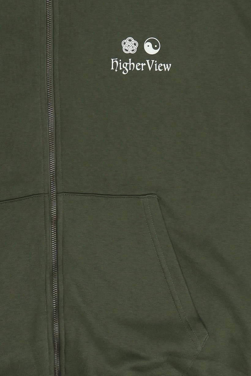 Men Graphic Print Long Sleeve Hoodie, Green