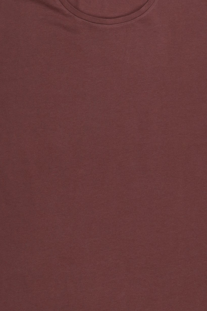 Men Crew Neck Short Sleeve Solid T-Shirt, Chocolate Brown