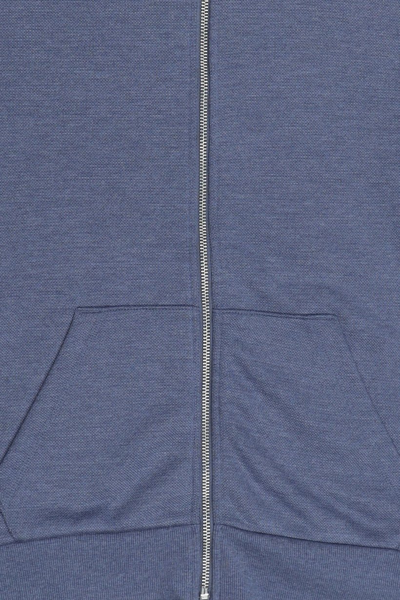 Men Textured Long Sleeve Hoodie, Slate Blue