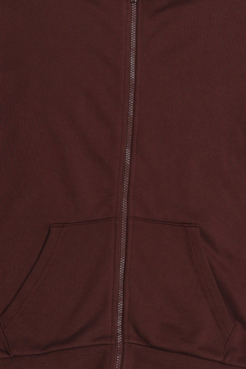 Men Long Sleeve Solid Hoodie, Maroon