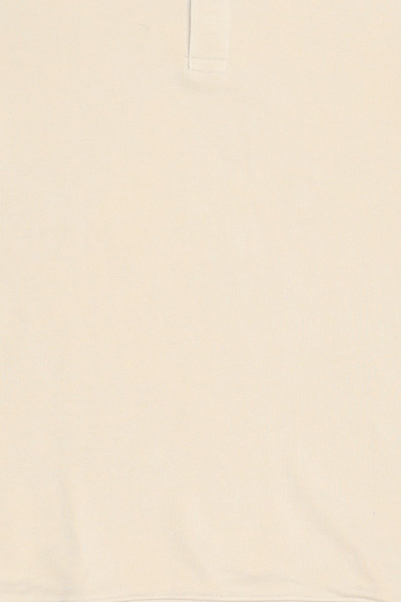 Men Regular Fit Long Sleeve Plain Polo Shirt, Light Beige