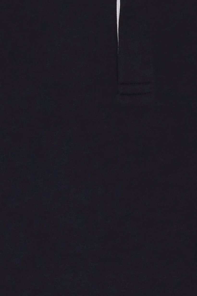 Men Regular Fit Long Sleeve Plain Polo Shirt, Dark Navy
