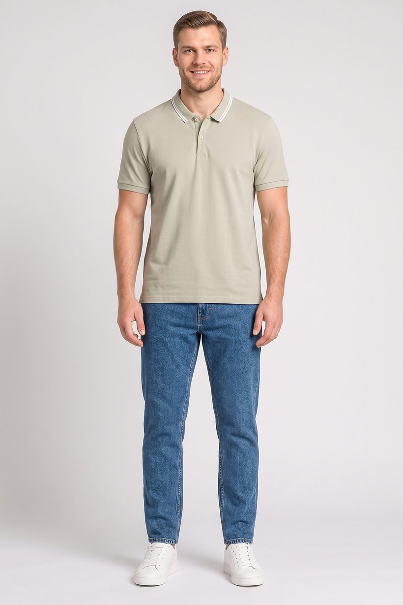 Men Regular Fit Short Sleeve Plain Polo Shirt, Sage