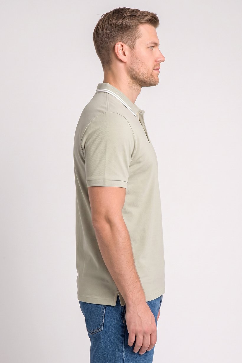 Men Regular Fit Short Sleeve Plain Polo Shirt, Sage