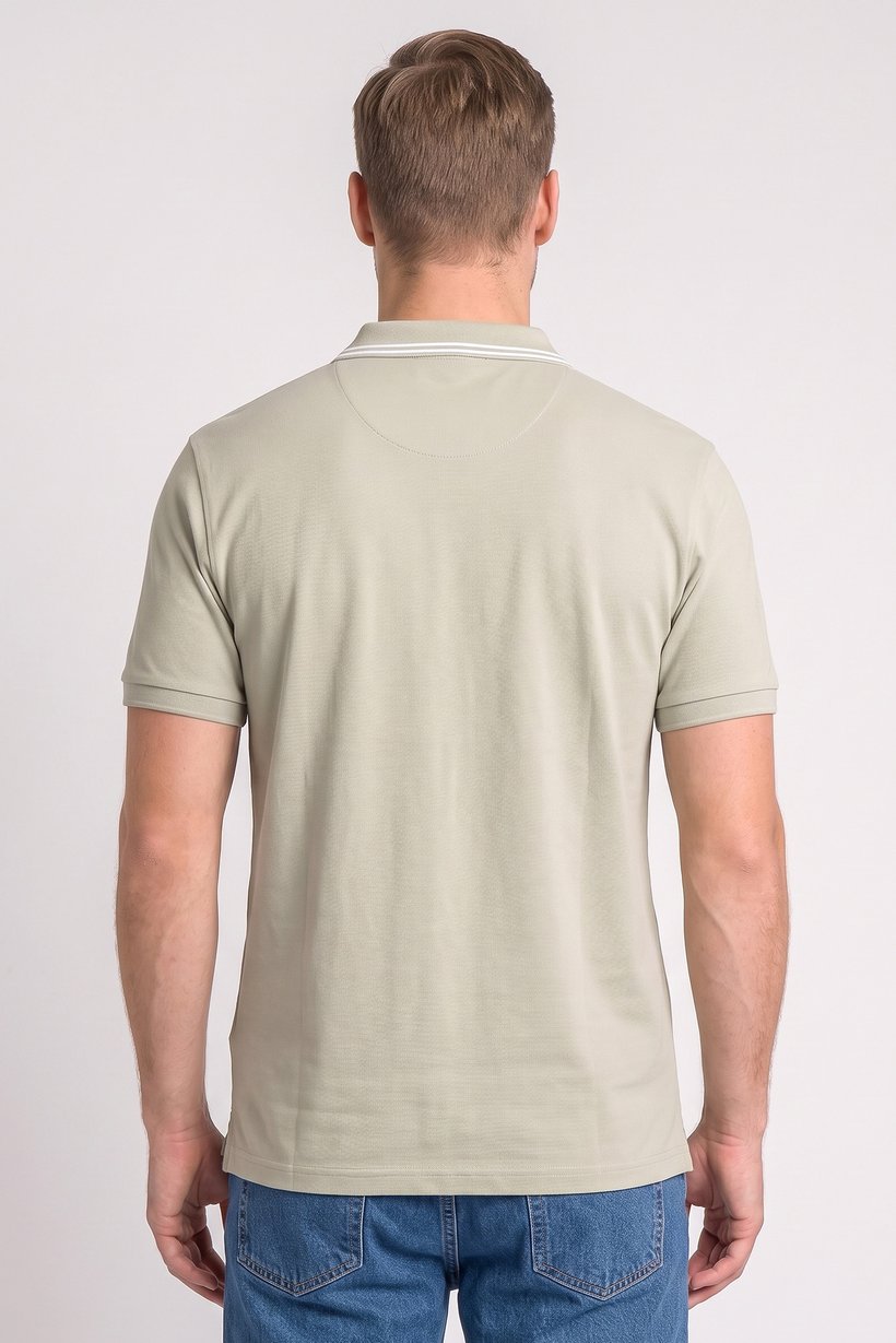 Men Regular Fit Short Sleeve Plain Polo Shirt, Sage