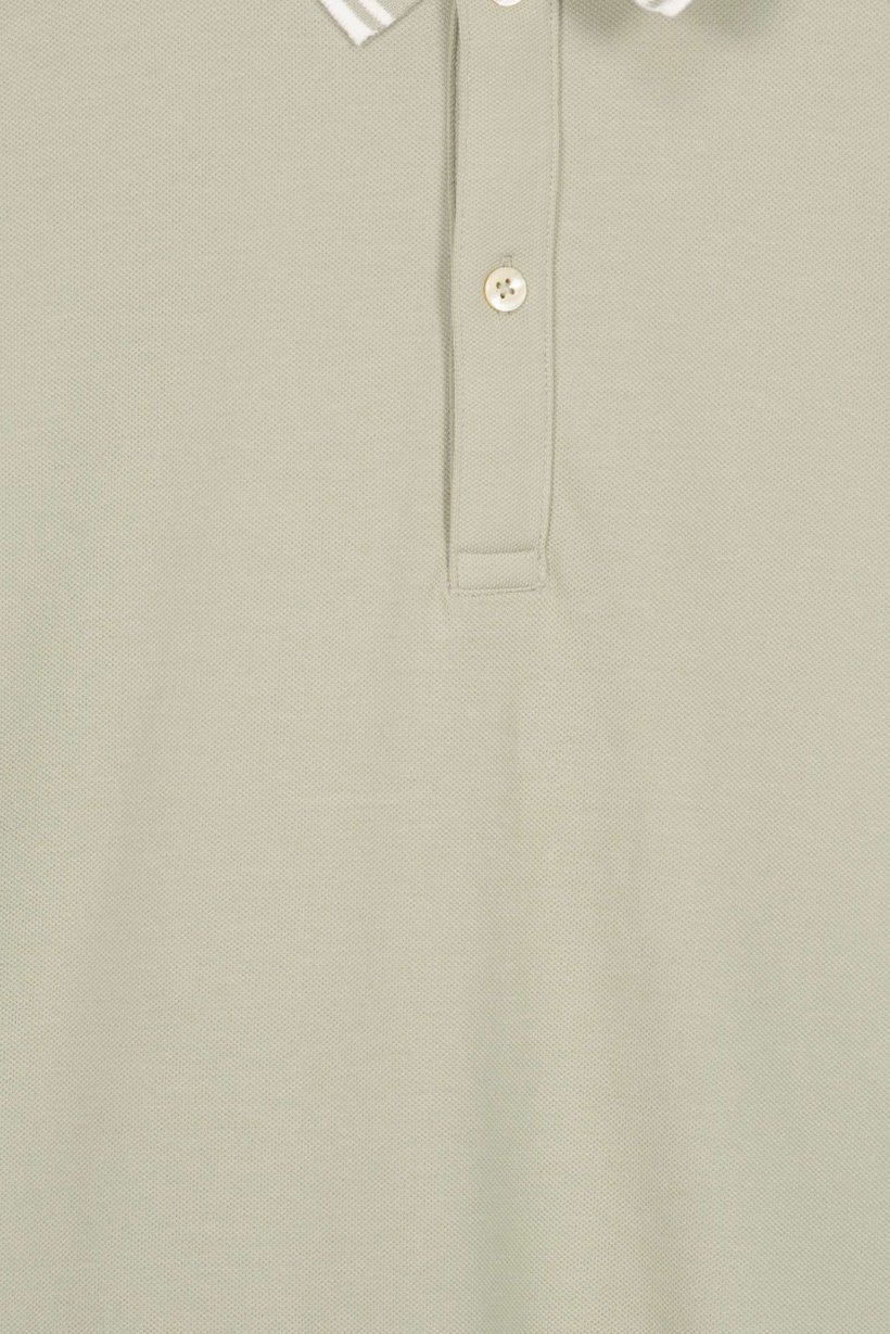 Men Regular Fit Short Sleeve Plain Polo Shirt, Sage