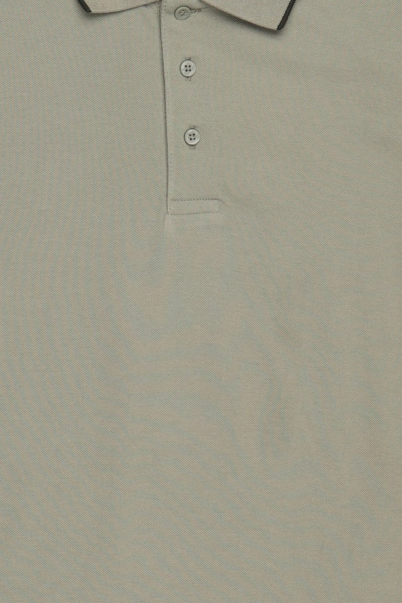 Men Regular Fit Solid Short Sleeve Polo Shirt, Light Olive