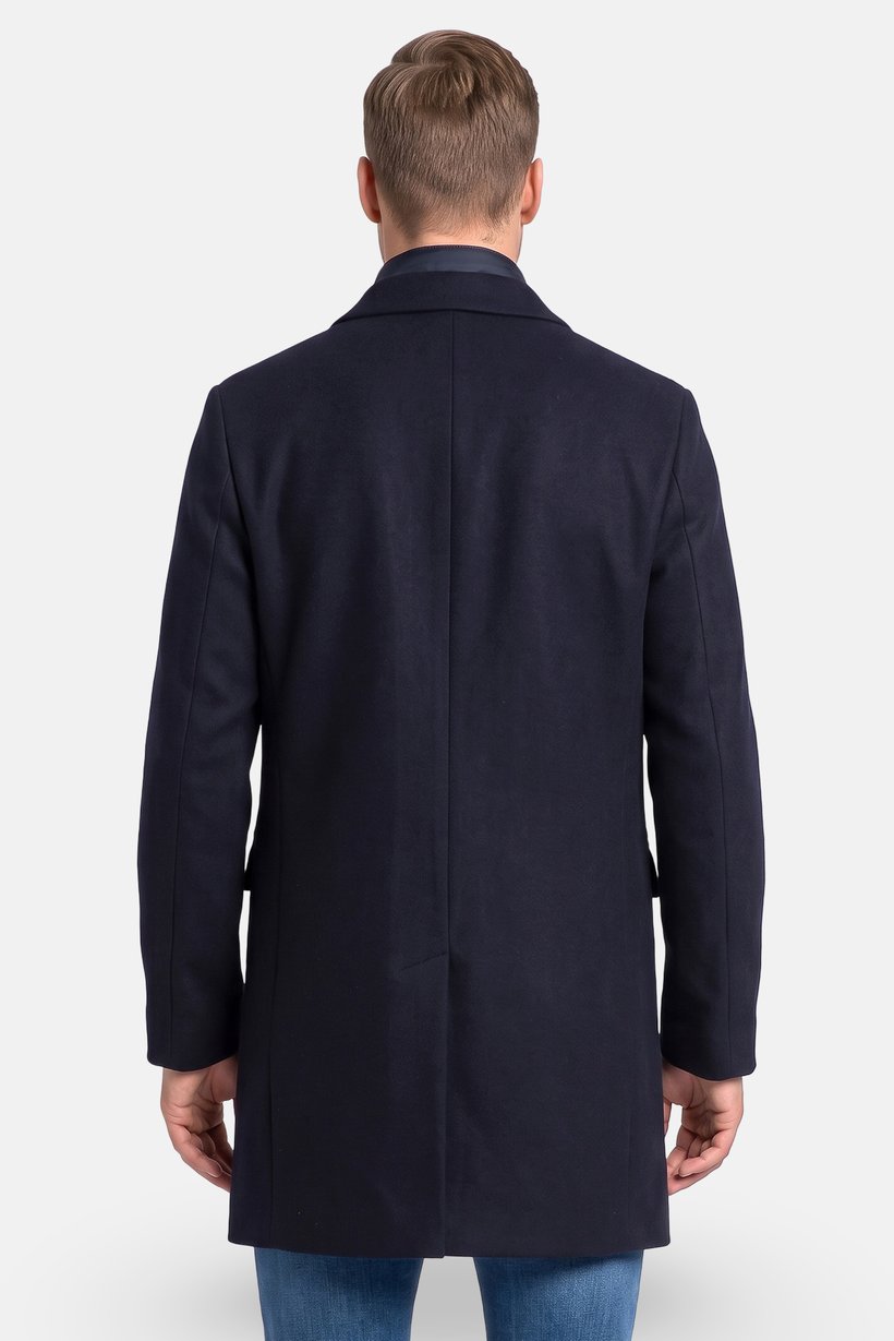 Men 2 in 1 Textured Coat Jacket, Navy